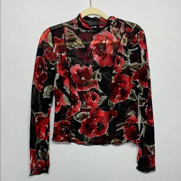 Bar III Punk Luxe Rose Blouse - Picture 1 of 5